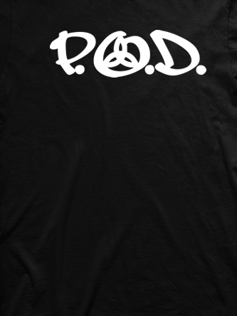 Layout da camiseta da banda P.O.D.