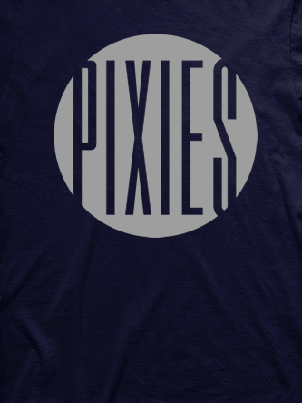 Layout da camiseta da banda Pixies