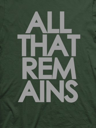 Layout da camiseta da banda All That Remains