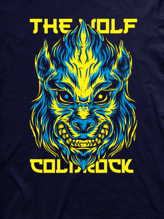 Layout da camiseta da banda Wolf