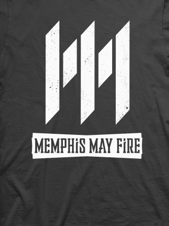 Layout da camiseta da banda Memphis May Fire