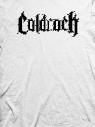 Layout da camiseta da banda Cold Lettering