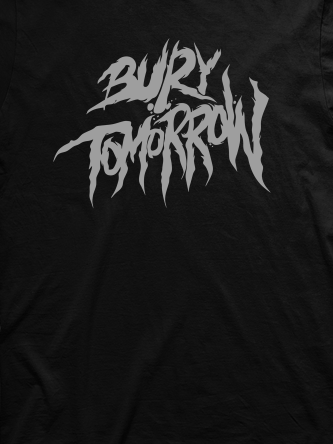 Layout da camiseta da banda Bury Tomorrow