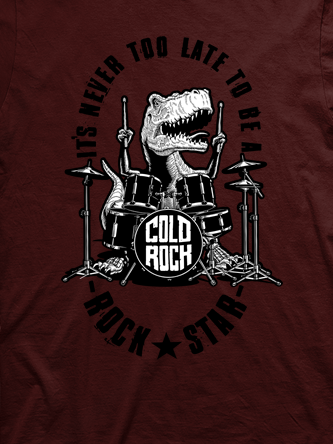 Layout da camiseta da banda Dino Drums White