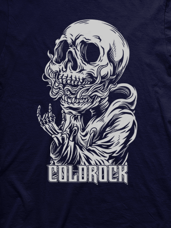 Layout da camiseta da banda Rock Skull