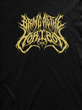 Layout da camiseta da banda Bring me the Horizon