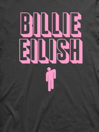 Layout da camiseta da banda Billie Eilish