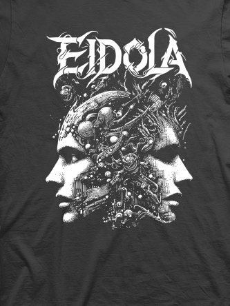 Layout da camiseta da banda Eidola