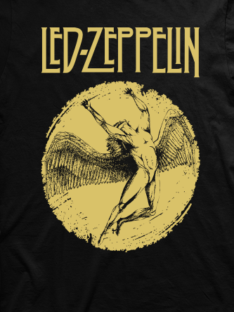 Layout da camiseta da banda Led Zeppelin