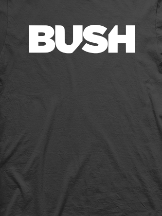 Layout da camiseta da banda Bush