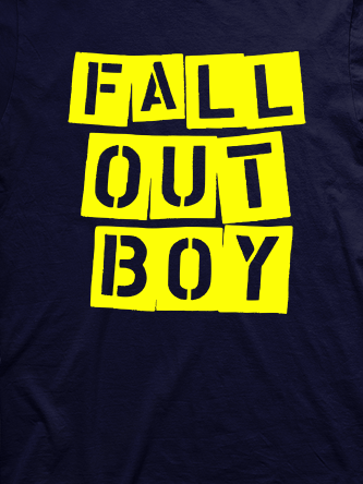 Layout da camiseta da banda Fall Out Boy