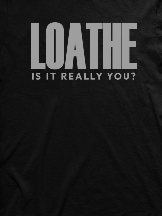 Layout da camiseta da banda Loathe