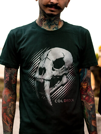 Layout da camiseta da banda Skull Tiger